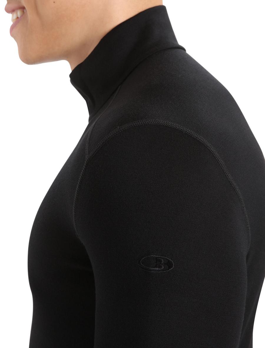 Black Icebreaker Merino 260 Tech Long Sleeve Half Zip Thermal Top Men's Base Layers | AU 1387UZGT